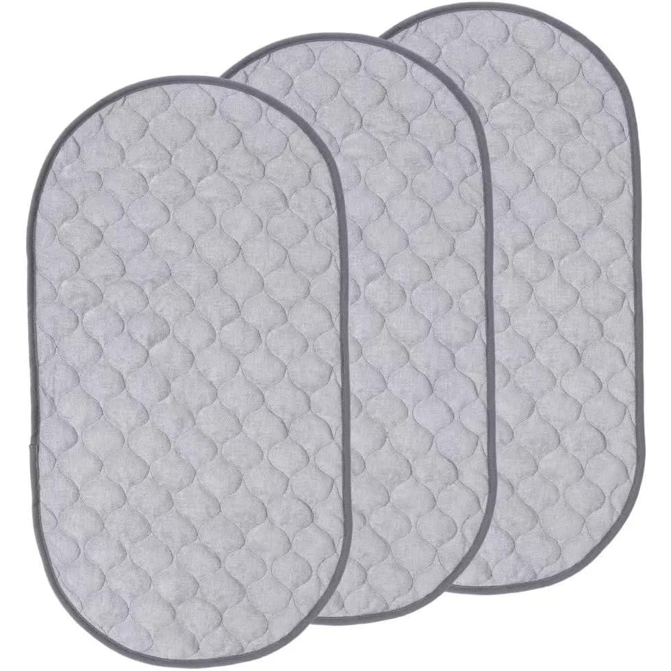 image:imagePandaEar 3 Pack Waterproof Changing Pad Liners Quilted Absorbent Bassinet Liners Ultra Soft Reusable Portable Changing Table Pad Protection Machine Washable Grey 14 x 26