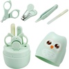 PandaEar Baby Nail Manicure Pedicure Grooming Care Kit (4 Pack)| Clippers Scissors File Tweezers | Newborn Infant Toddler Kids|1 Months Plus (Green)(Green)