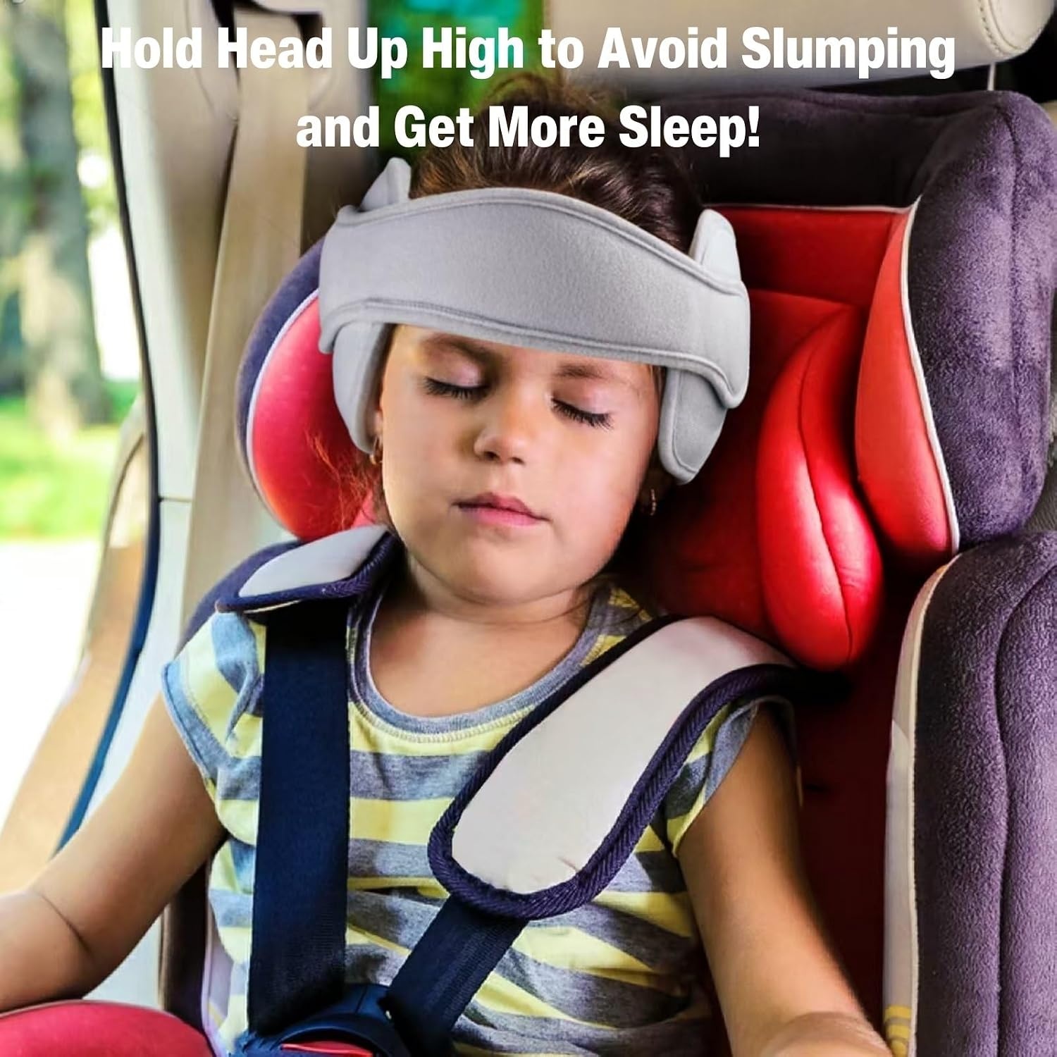 image:imagePandaEar Car Seat Toddler Head Support Adjustable Baby Carseat Head Holder Strap for Car Seat Stroller Soft Neck Relief Band for Kids Infants Comfortable Travel Sleep