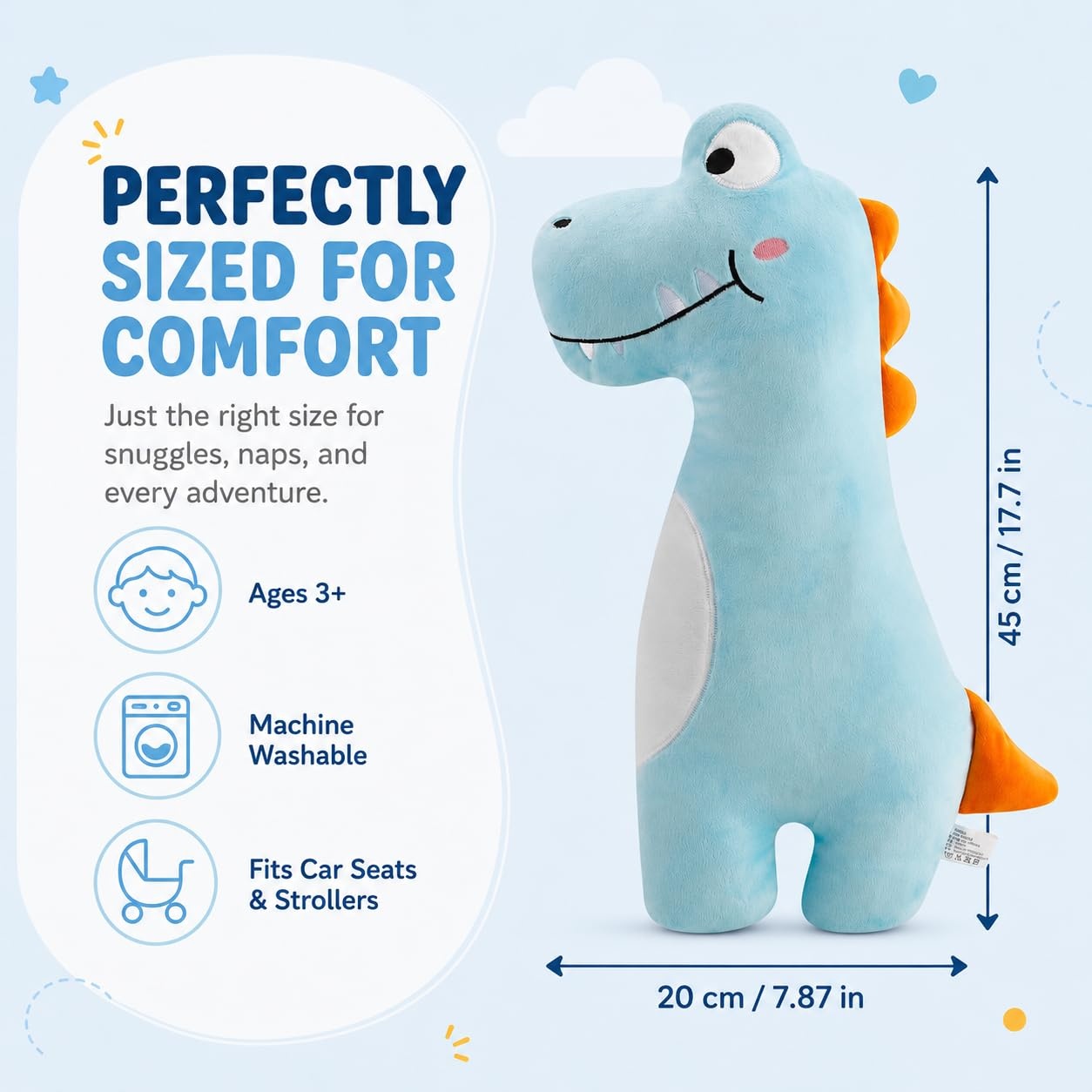 image:imagePandaEar Dinosaur Seatbelt Cover Pillow for Kids Plush Car Seat Belt Pad