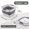 PandaEar Collapsible Baby Bottles Wash Basin, 2.9 US Gallons(Grey)